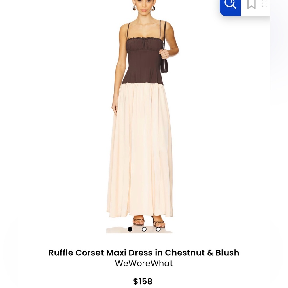 WeWoreWhat Chestnut Ruffle Corset Maxi Dress